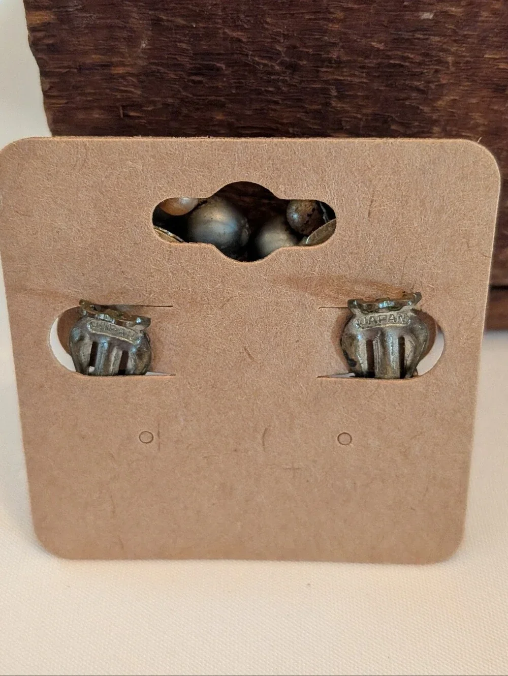 Pearl Cluster Button Clip On Earrings - Gray